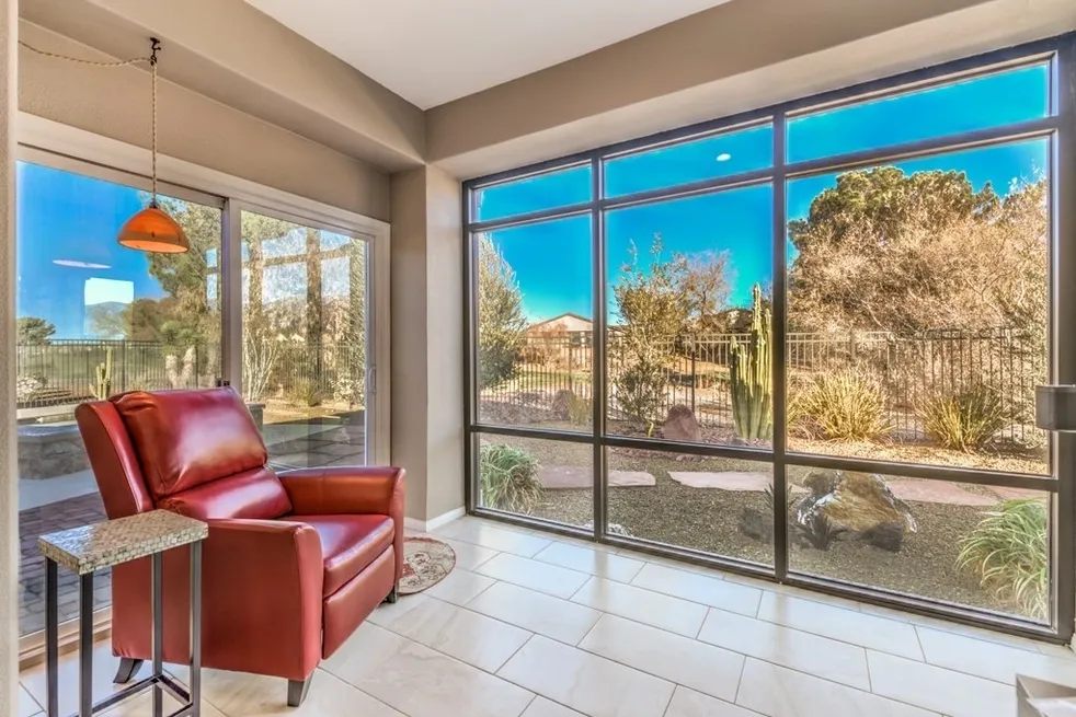 Backyard pool with mountains